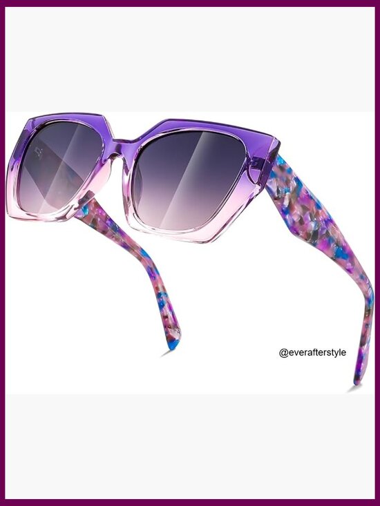 TR Frame Polarized Sunglasses, Oversized Square Retro Shades UV400 main image 7